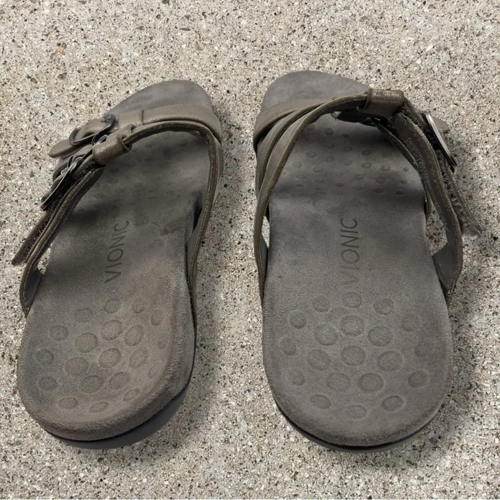 Vionic MISA SLIDE SANDAL Pewter Size 9